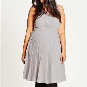 City Chic Dress Eyelash trim - grey/dove -M